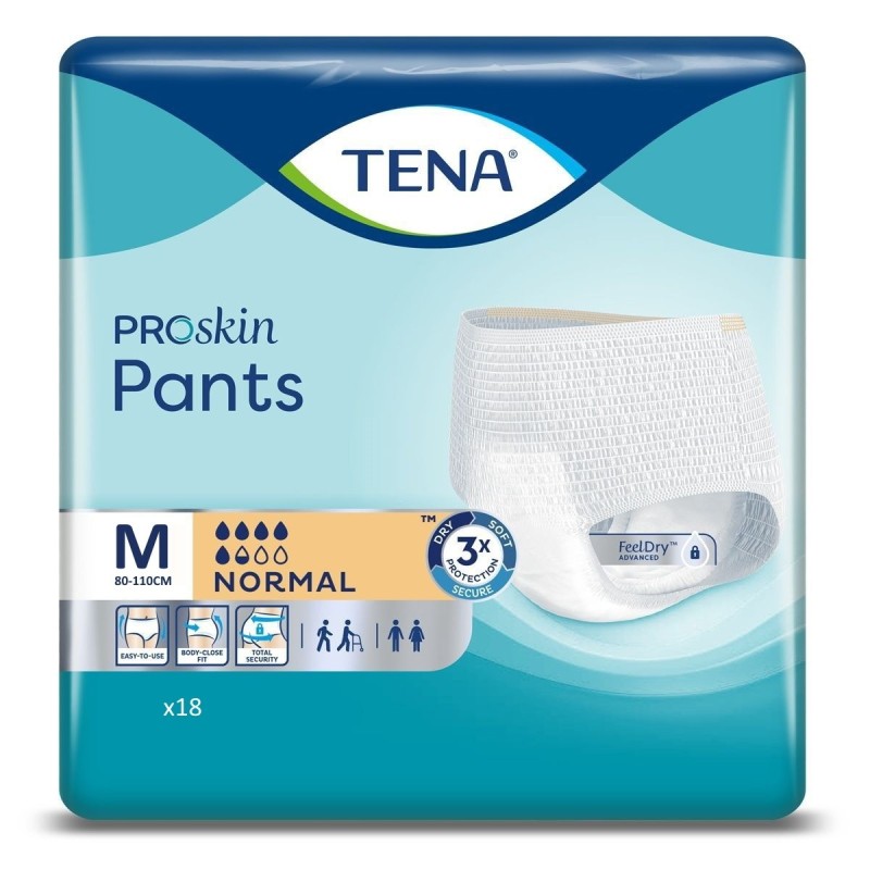 Tena Pants Normal Medium - 18 slip assorbenti integrati Taglia Medium  Imballaggio 1 confezione da 18 pezzi